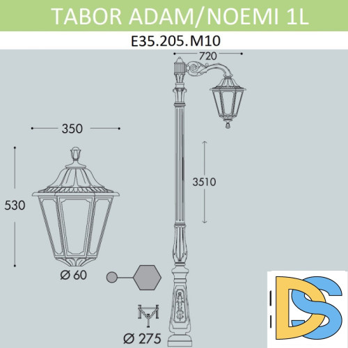 Садовый светильник Fumagalli E35.205.M10.AXH27