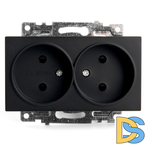 Розетка 2-местная б/з с защитной шторкой Stekker Катрин 39611