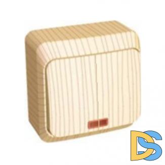 Выключатель Этюд 2-клавишный с подсветкой сосна