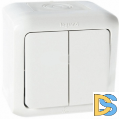 Переключатель Legrand Quteo IP44 2-клавишный белый 782301