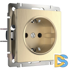 Розетка с заземлением и шторками Werkel (шампань рифленый) W1171110