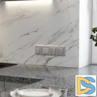 Рамка на 4 поста Stark (серебряный матовый) W0041865