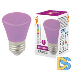 Лампа светодиодная Volpe Decor color LED-D45-1W/PURPLE/E27/FR/С BELL UL-00005644