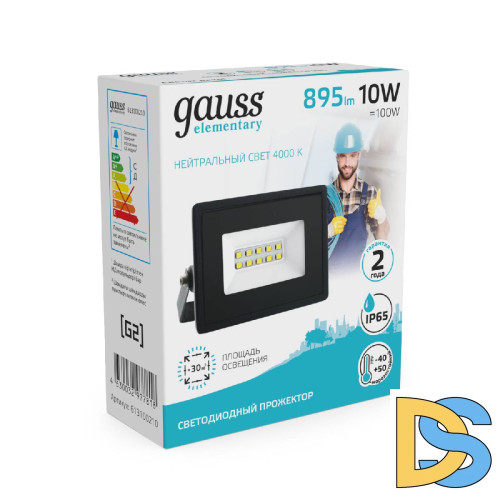 Прожектор светодиодный Gauss Elementary 10W 4000К 613100210