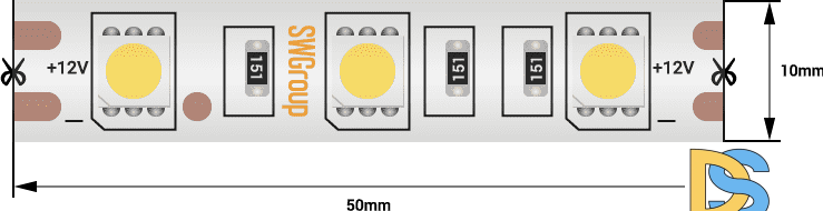 Светодиодная лента SWG SWG560-12-14.4-WW-68-M 009269