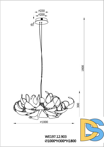 Подвесной светильник Wertmark Alessandra WE197.12.903