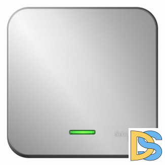 Выключатель 1-клавишный с подсветкой 10А,250B, изолир пластина Schneider Blanca Алюминий