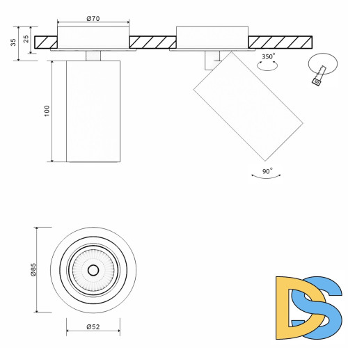 Основание для встраиваемого светильника SWG MINI-VL-M4-BL 004867