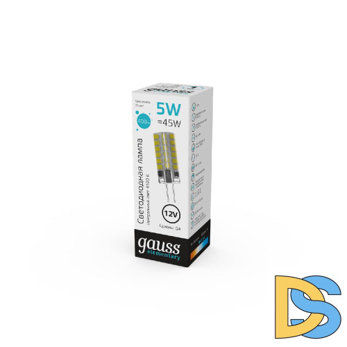 Светодиодная лампа Gauss Elementary G4 3W 4100K 18723
