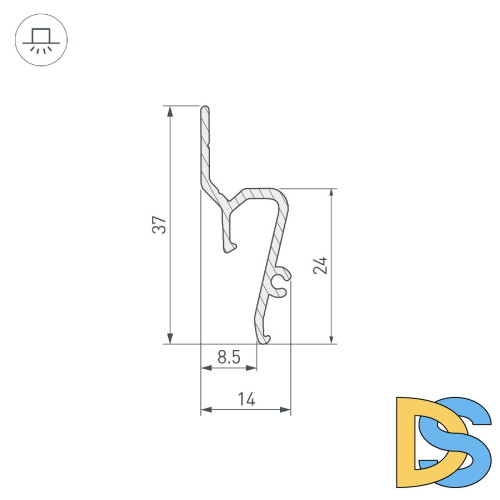 Профиль Arlight STRETCH-SHADOW-TECH-VENT-2000 BLACK (A2-DELTA) 041160