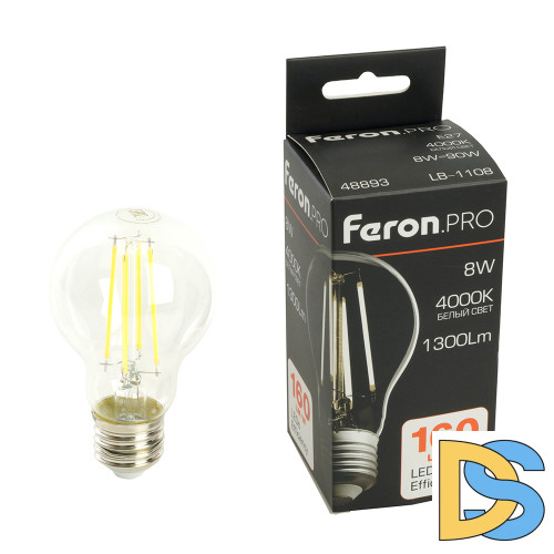 Светодиодная лампа Feron LB-1108 E27 8W 4000K 48893