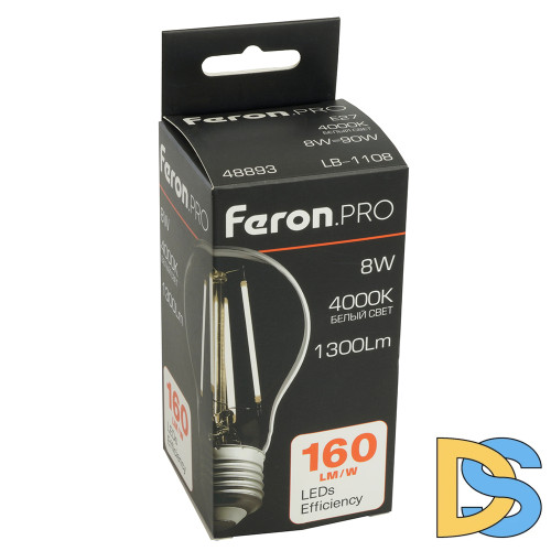 Светодиодная лампа Feron LB-1108 E27 8W 4000K 48893
