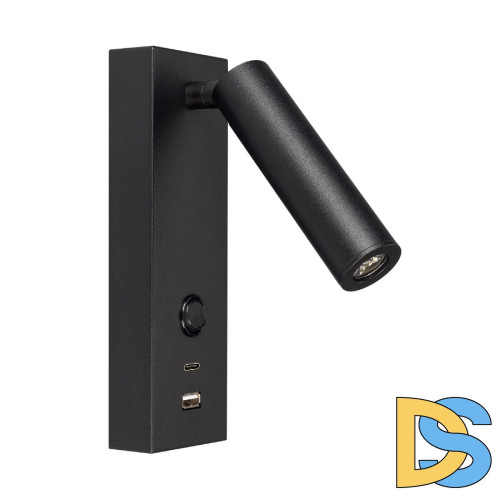 Спот Arlight SP-BED-CHARGE-S60x125-3W Warm3000 (BK, 20 deg, 230V, USB-A, USB-C) 029629(1)