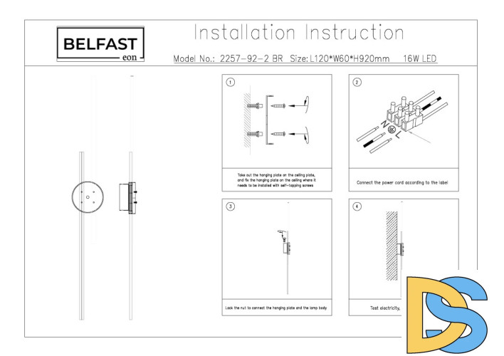 Настенный светильник Belfast Medway 2257-92-2 BR