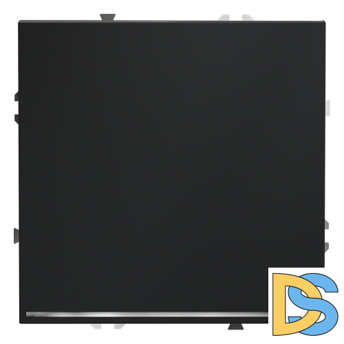 Проходной переключатель встраиваемый VOLTUM S70 одноклавишный с подсветкой 10А, (графит)