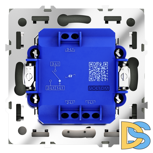 Проходной переключатель встраиваемый VOLTUM S70 одноклавишный с подсветкой 10А, (графит)