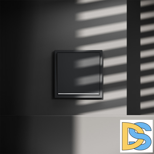 Проходной переключатель встраиваемый VOLTUM S70 одноклавишный с подсветкой 10А, (графит)