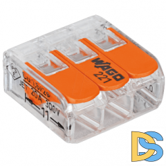 Клемма монтажная WAGO 3х0,08-4 (WAGO 221-413)