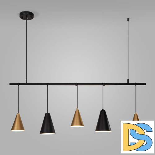 Подвесной светильник Eurosvet Castle 50088/5 черный/золото