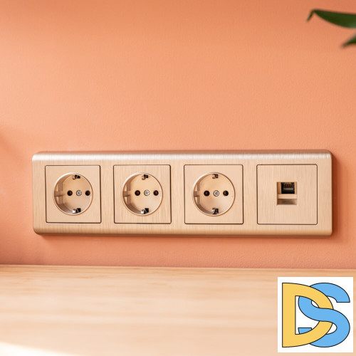 Розетка с заземлением Werkel шампань рифленый W1171010 4690389160325