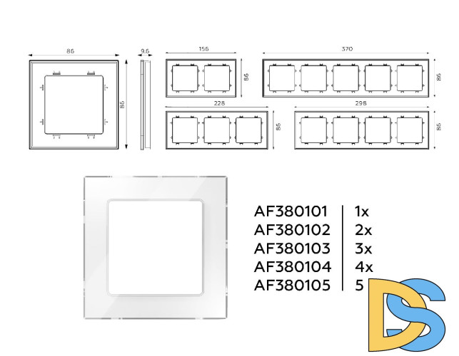 Рамка трехместная Ambrella Volt Platos AF380103