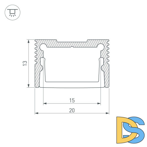 Алюминиевый профиль с экраном Arlight SL-Slim20-H13-2000 Anod+Opal 036835