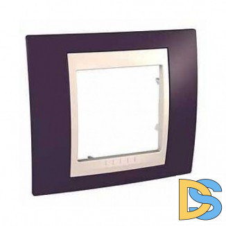 Рамка 1-ая (одинарная), Гранат/Бежевый, серия Unica, Schneider Electric