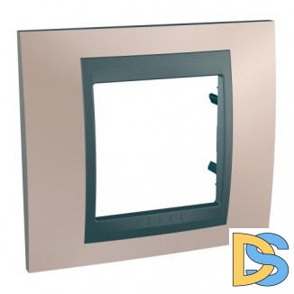 Рамка 1-ая (одинарная), Оникс/Графит (металл), серия UNICA TOP/CLASS, Schneider Electric