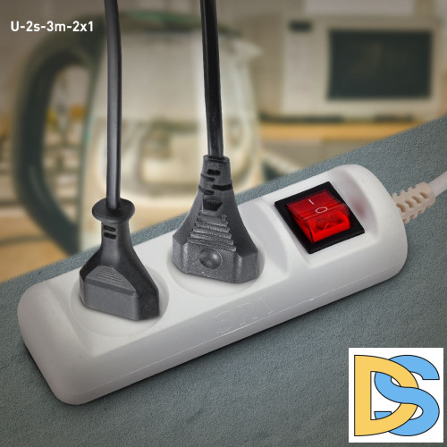 Удлинитель электрический Эра U-2s-3m-2x1 Б0044047