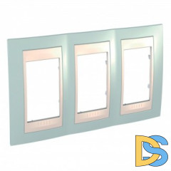 Рамка 3-ая (тройная), Морская волна/Бежевый, серия Unica, Schneider Electric