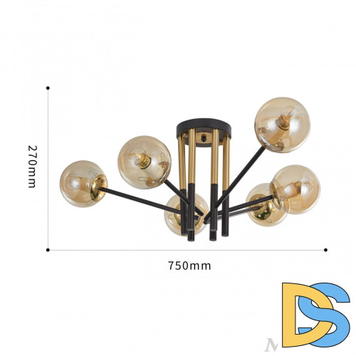 Потолочная люстра Arte Milano Neapolis 273708/6 BK/GD