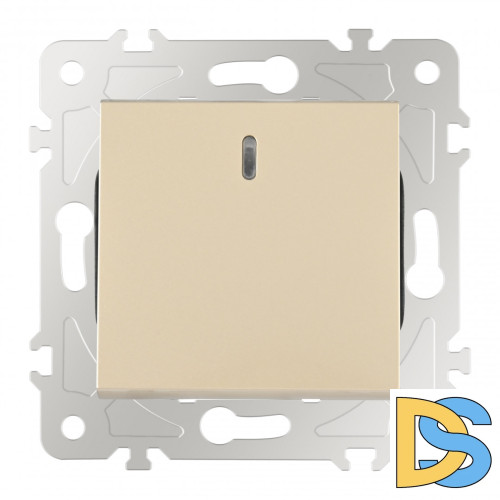 Выключатель одноклавишный с подсветкой Arte Milano 203.31-1.shampan