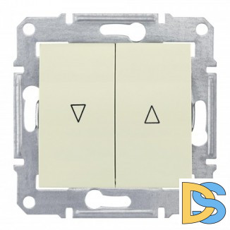 Выключатель для жалюзи (рольставней) с фиксацией, Бежевый, серия Sedna, Schneider Electric