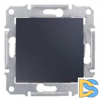 Выключатель 1-клавишный; влагозащищенный IP44 проходной (с двух мест), Графит, серия Sedna, Schneider Electric