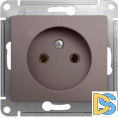Розетка 1-ая электрическая без заземления, Платина, серия Glossa, Schneider Electric