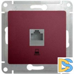 Розетка компьютерная 1-ая кат.5е, RJ-45 (интернет), Баклажановый, серия Glossa, Schneider Electric