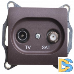 Розетка телевизионная оконечная ТV-SAT, Шоколад, серия Glossa, Schneider Electric