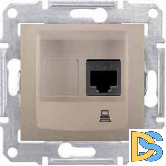 Розетка компьютерная 1-ая кат.6, RJ-45 (интернет), Титан, серия Sedna, Schneider Electric
