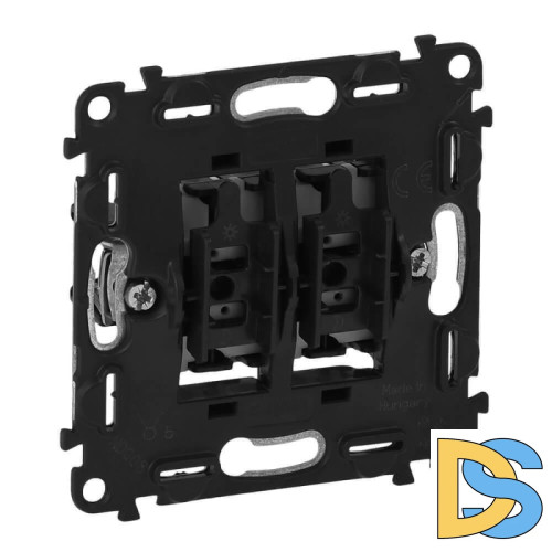 Выключатель двухклавишный Legrand Valena Мех In Matic 10AX 250V с подсветкой безвинт. зажим 752005