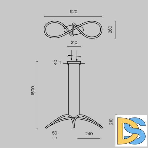 Подвесной светильник Maytoni Curve MOD156PL-L52G4K