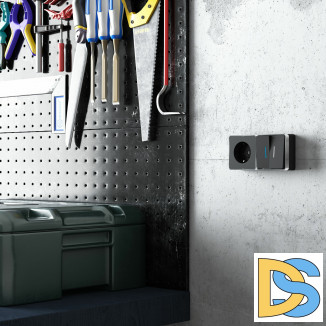 Розетка с заземлением Gallant (черный/хром) W5071035