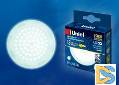 Лампа светодиодная (UL-00003723) Uniel GX53 13W 4000K матовая LED-GX53-13W/NW/GX53/FR PLZ01WH