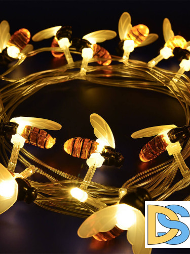 Гирлянда на солнечных батареях 380см разноцветная (UL-00004280) Uniel Пчелки USL-S-127/PT4000 Bees