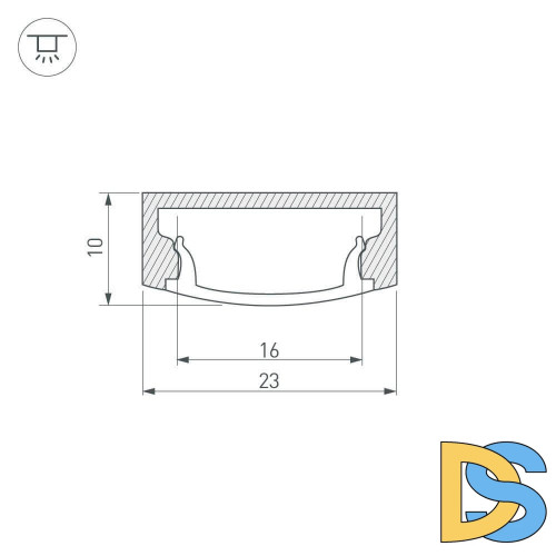 Профиль с экраном Arlight ALU-WIDE-H8-2000 ANOD+FROST 014852