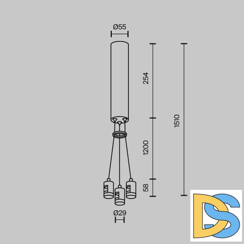 Подвесной набор для шинопровода Maytoni Flarity TRA154SW-BB-R-BS