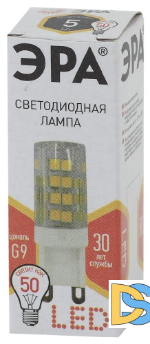 Лампа светодиодная Эра G9 5W 2700K LED JCD-5W-CER-827-G9 Б0027863