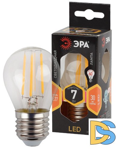 Лампа светодиодная Эра E27 7W 2700K F-LED P45-7W-827-E27 Б0027948