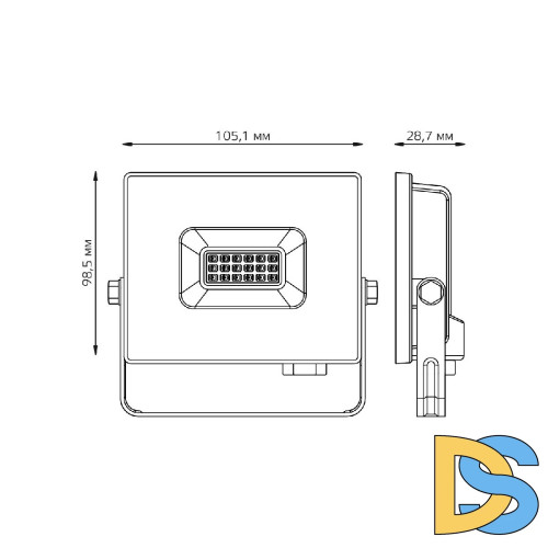 Прожектор светодиодный Gauss Elementary 10W 613100610