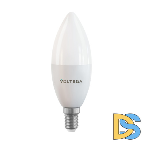 Лампа светодиодная Voltega E14 5W 2700K свеча матовая 2427