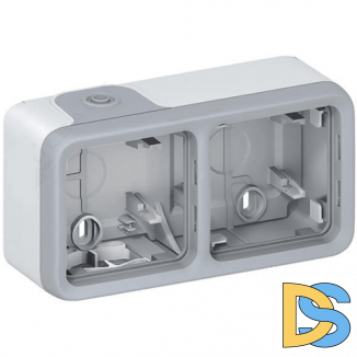 Рамка для накладного монтажа Legrand Plexo IP55, 2 поста, Серый, 069672